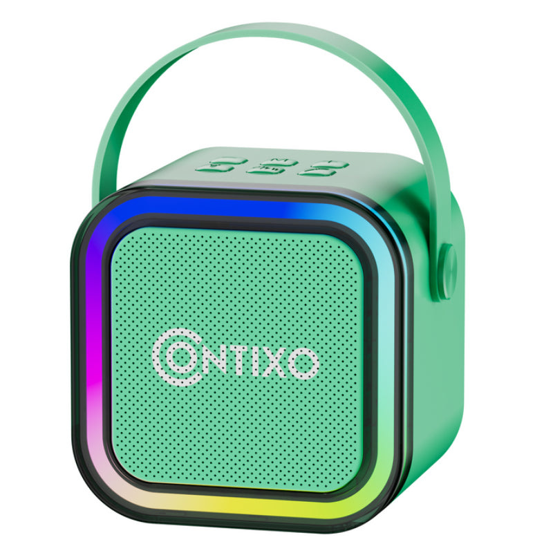 Bundle: Contixo 10" Kids Tablet + Contixo KB2 Kids Wired Over-the-Ear Headphones + Contixo Kids Bluetooth Karaoke Speaker with Two Wireless Microphones - Green