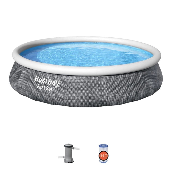 Bestway Fast Set 13' x 33" Above Ground Inflatable Pool Set with Filter pump