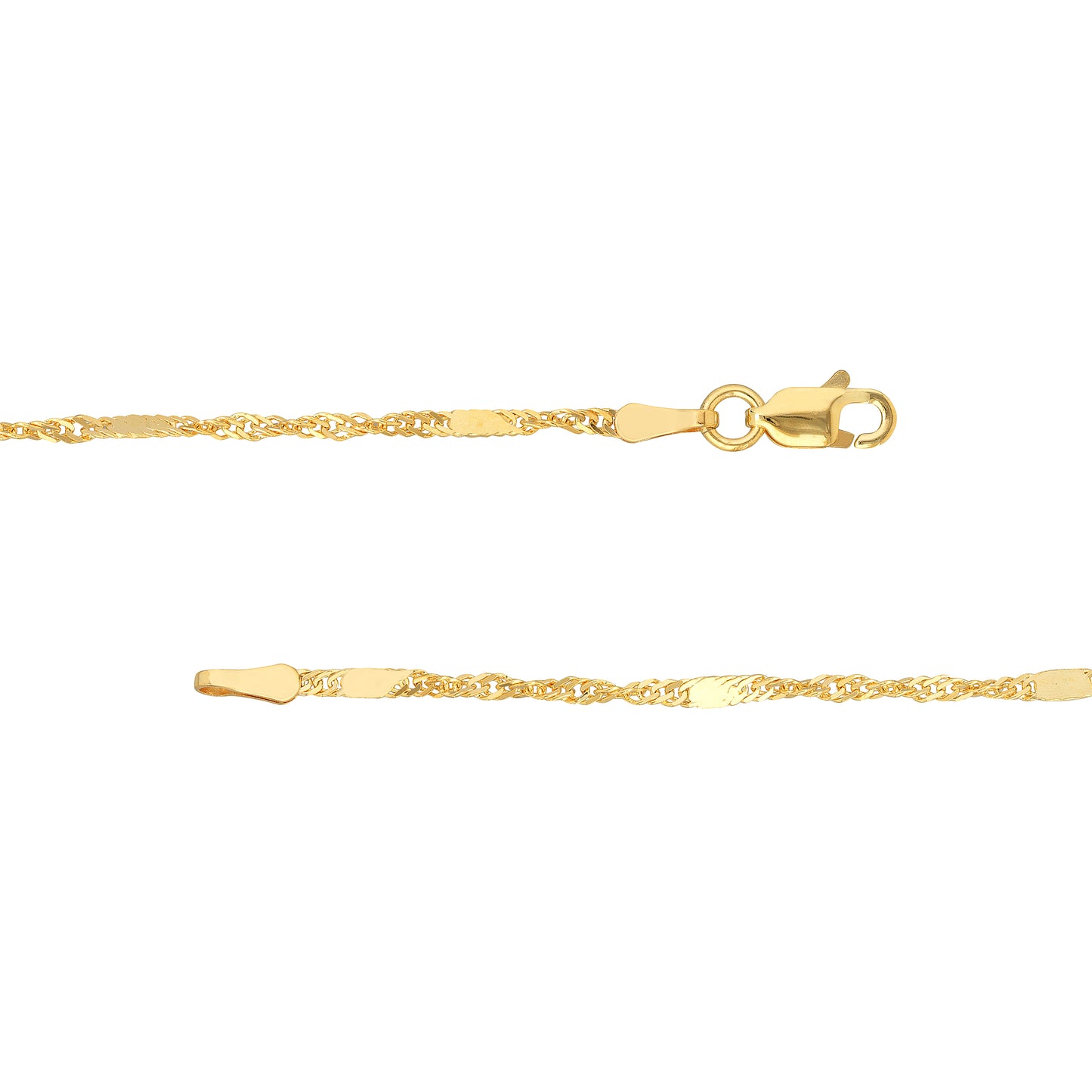 14K Yellow Gold 20" 1.45MM Flat Station Chain