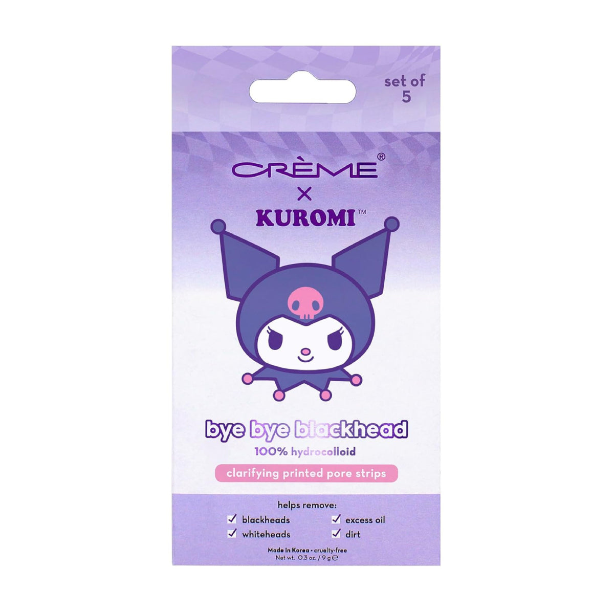 The Creme Shop Kuromi Bye Bye Blackhead Printed Pore Strips (Count -5)