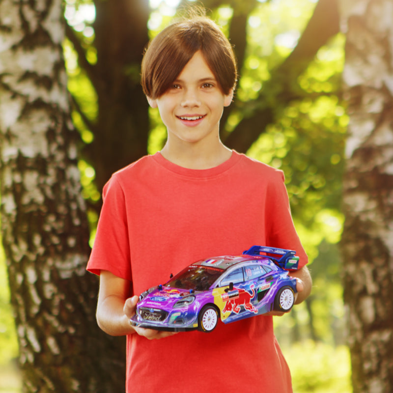 Nikko 1:16 Scale Red Bull Ford Puma Elite Race Car with Extra Tyres - Multicolor