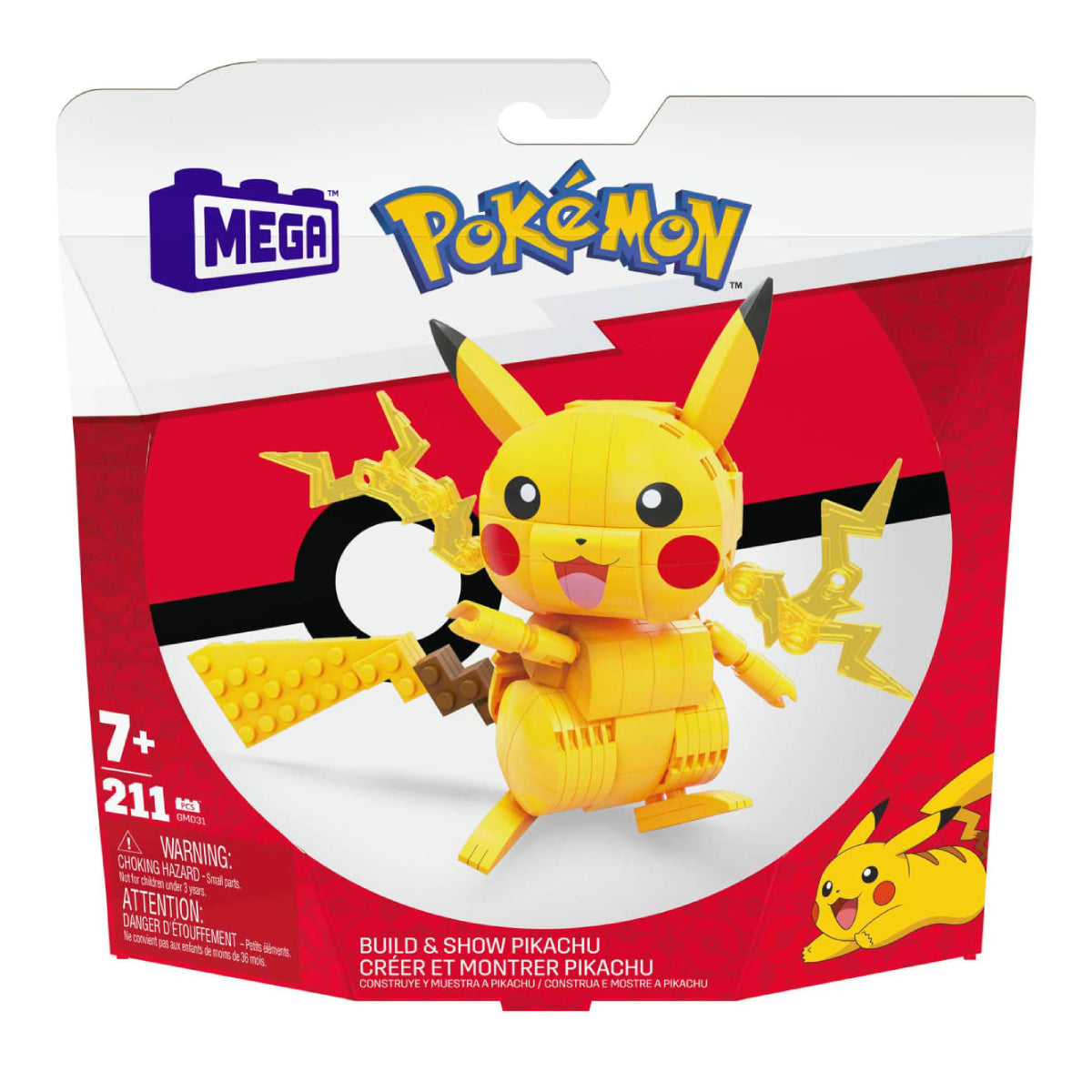 Mega Pokémon Pikachu Building Toy Kit (211-Pieces) - Yellow