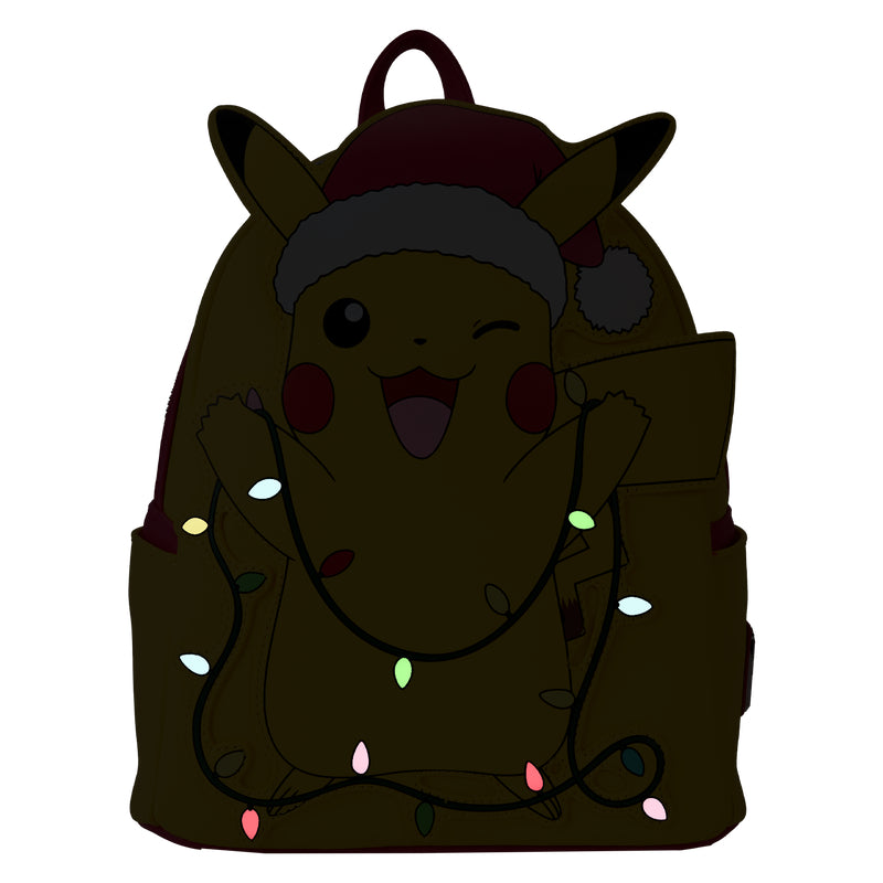 Loungefly PokΓΒ©mon Santa Pikachu Light Up Mini Backpack - Yellow/Pink