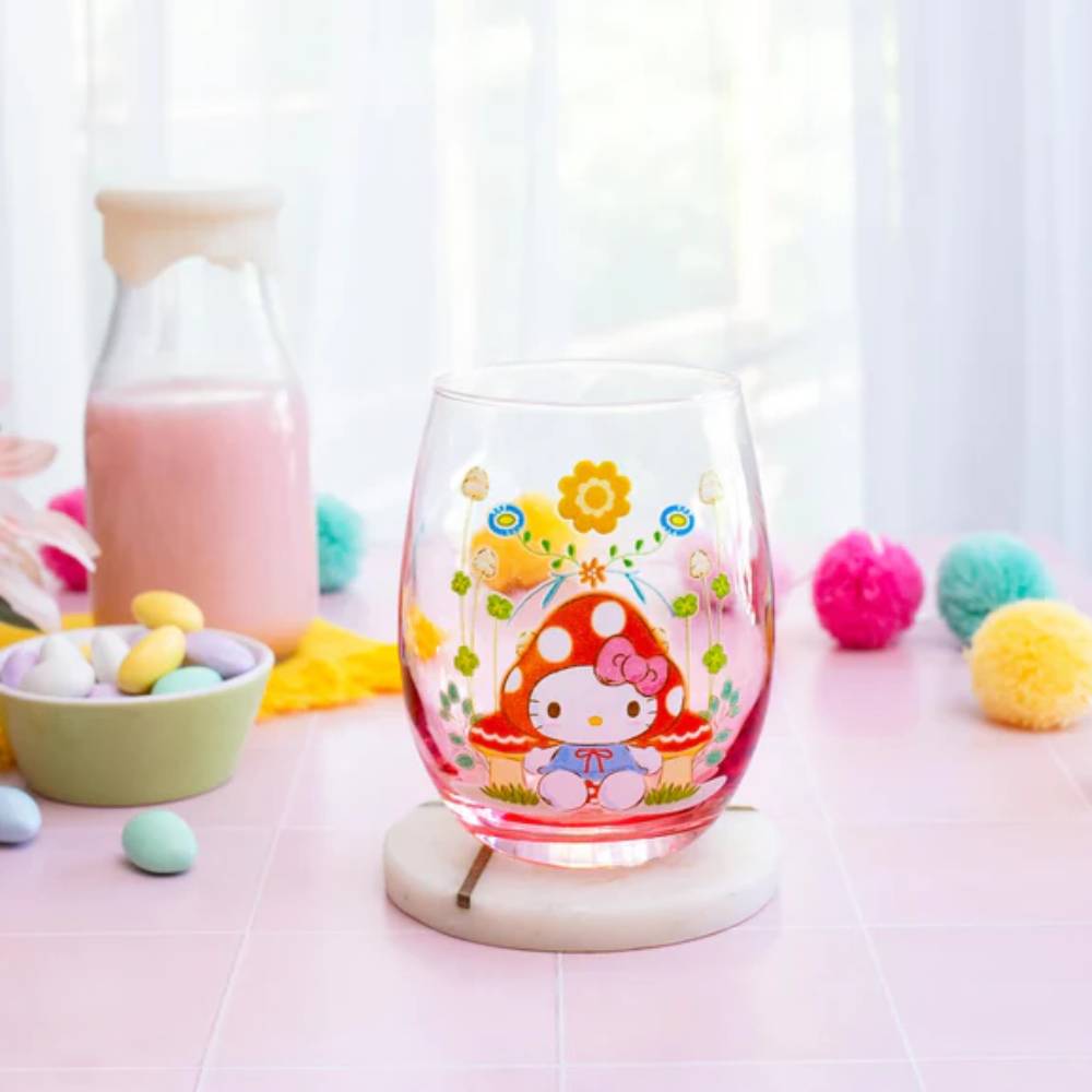 Sanrio Hello Kitty 20 oz Mushroom Art Stemless Wine Glass - Multicolor