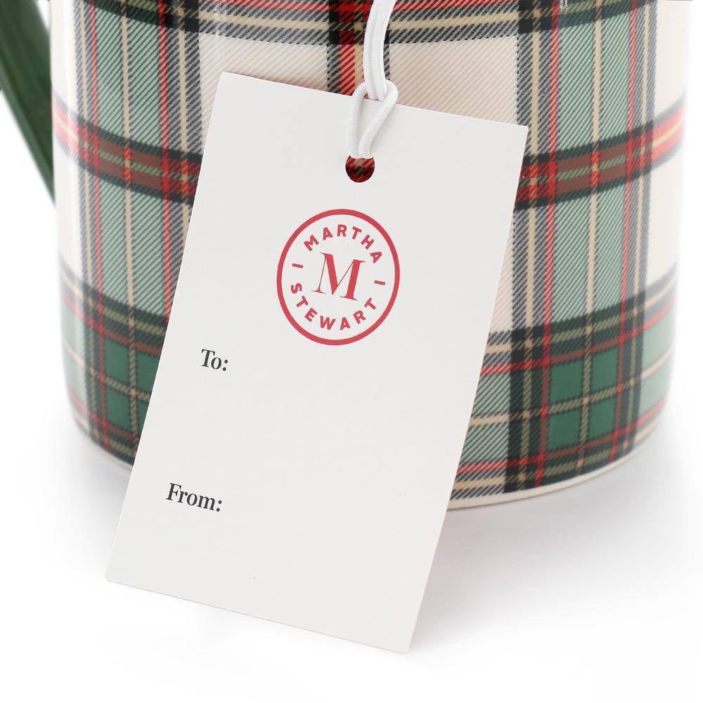 Martha Stewart Holiday Plaid 19 oz Mug - Green