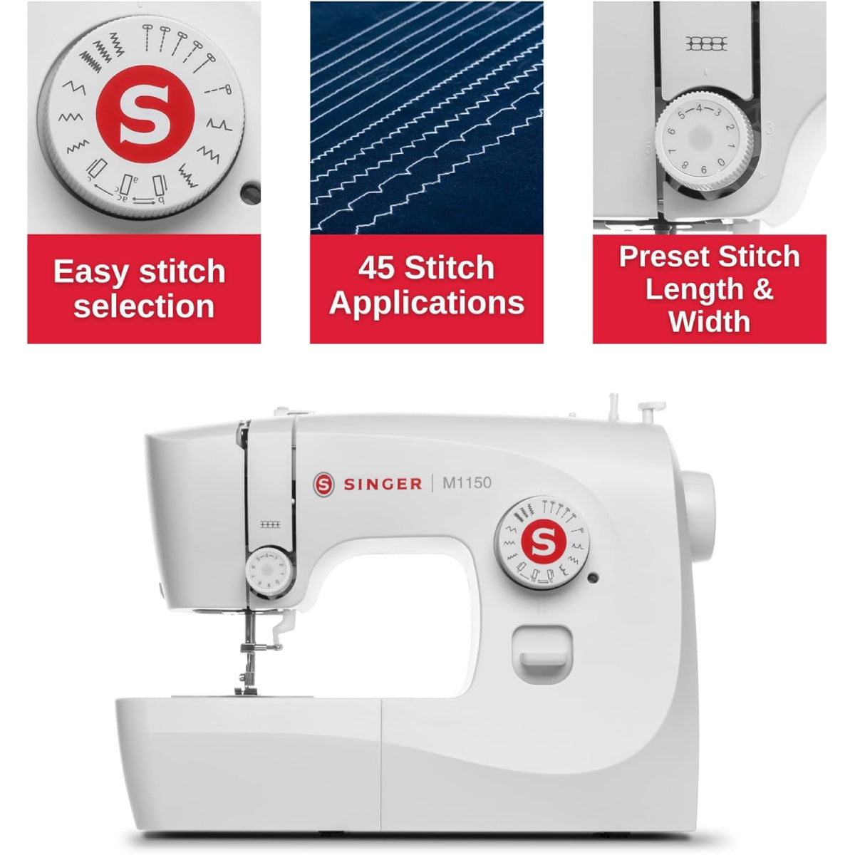 Singer M1150 Mechanical Sewing Machine - White