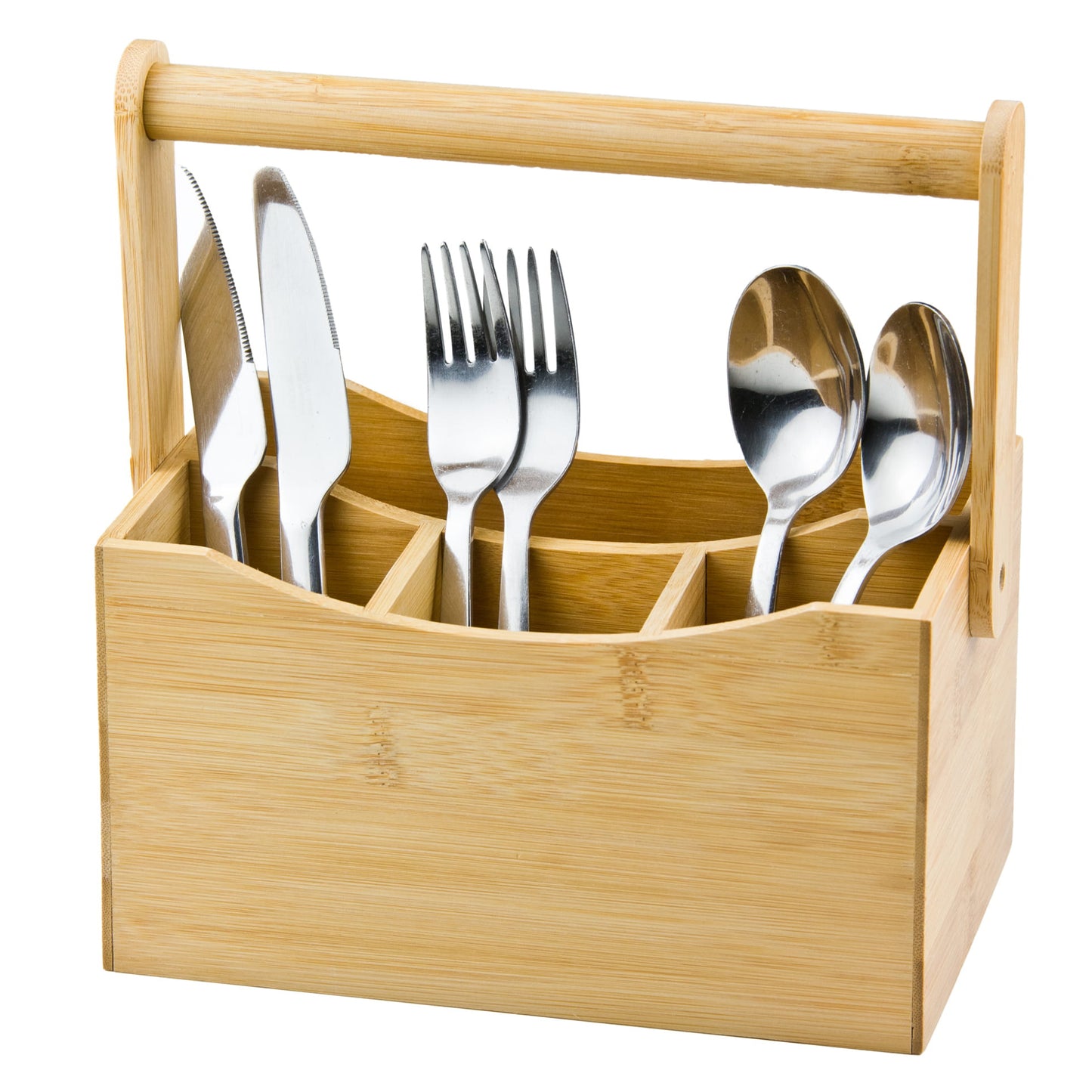 Koopman Bamboo Cutlery Basket - Brown