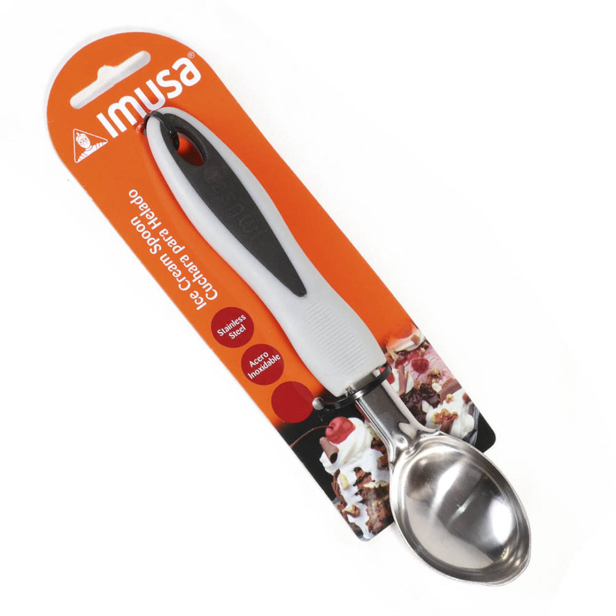 IMUSA 8" Ice Cream Spoon with Handle - Silver/Gray