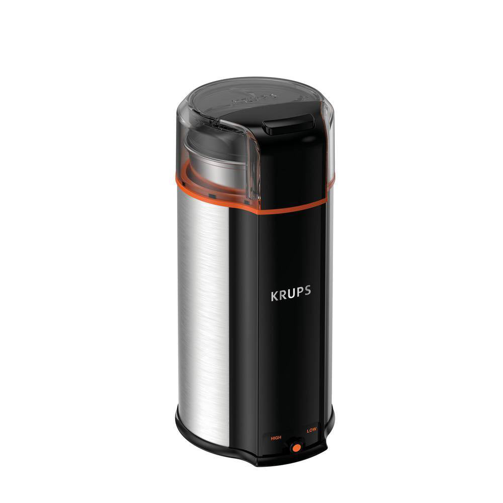 Krups GX336D50 Ultimate Silent 3-in-1 Electric Coffee & Spice Grinder - Black/Stainless Steel