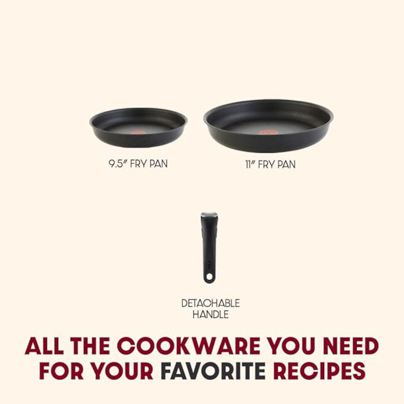 T-fal Ingenio Expertise Non-Stick Cookware (Set of 3) - Onyx Black