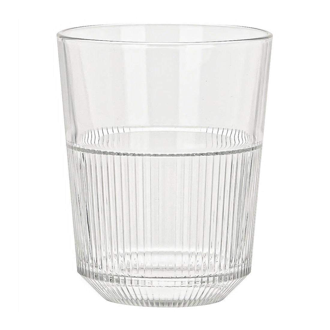 Koopman 11 oz Striped Drink Glass Set of 4 - Clear