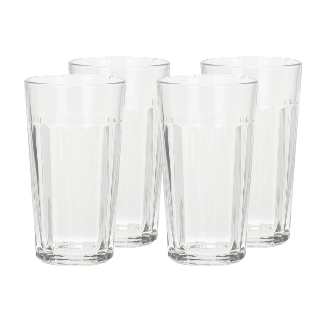 Koopman 11.5 oz Striped High Drink Glass Set of 4 - Clear