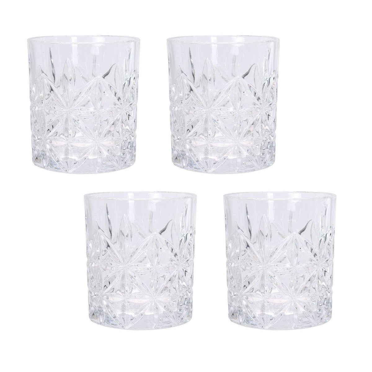 Koopman 7.78 oz Glass Tumbler Set of 4 - Clear