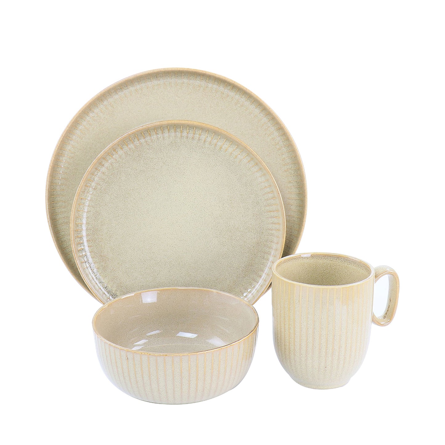 Gibson Elite Blaise Stoneware Dinnerware Set (16-Piece) - Beige