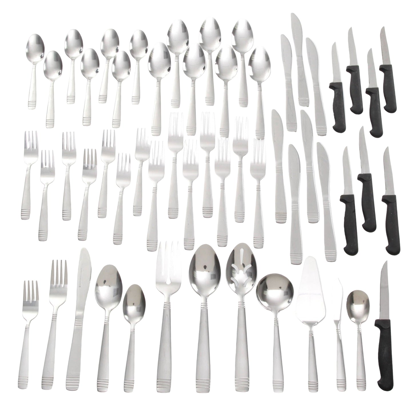 Gibson Home Palmore Stainless Steel Flatware Set (55-Piece) - Silver - Curacao