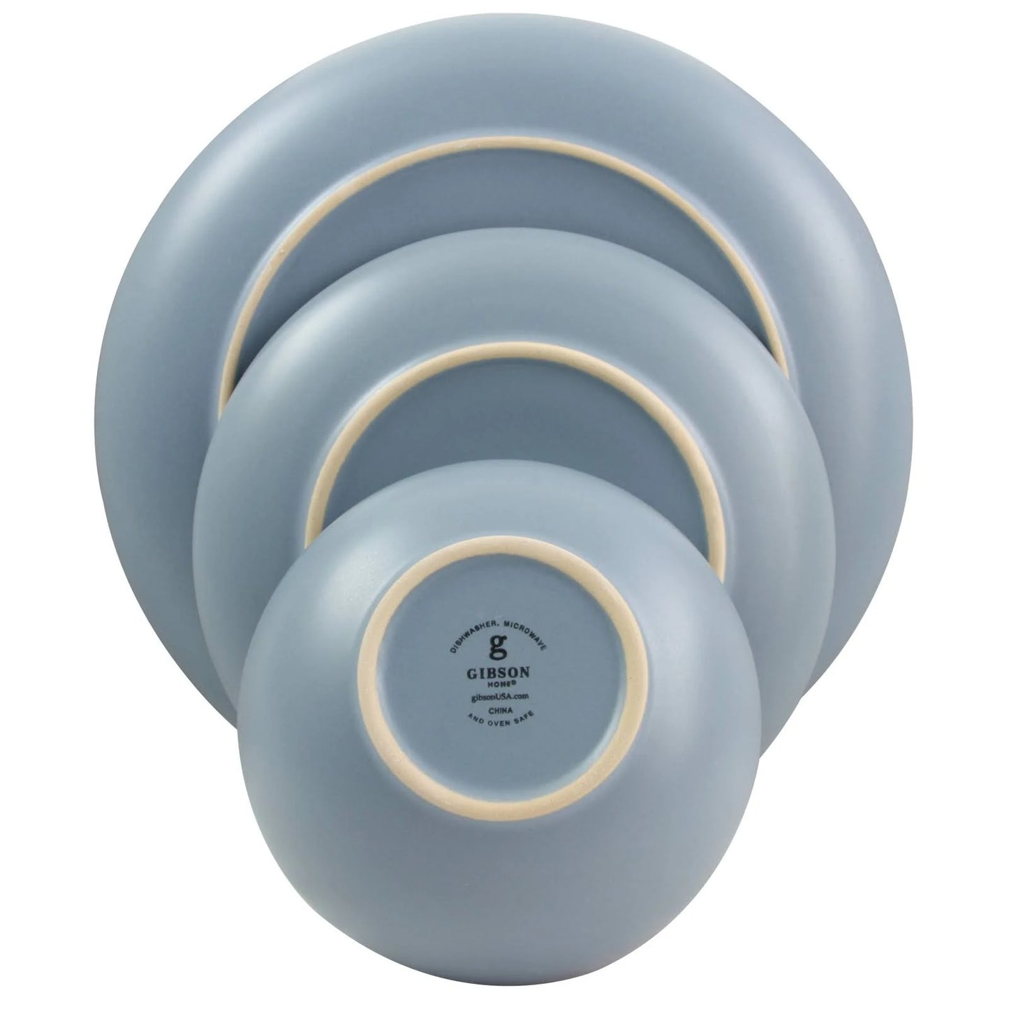 Gibson Home Rockaway Dinnerware Set (12-Piece) - Matte Blue - Curacao