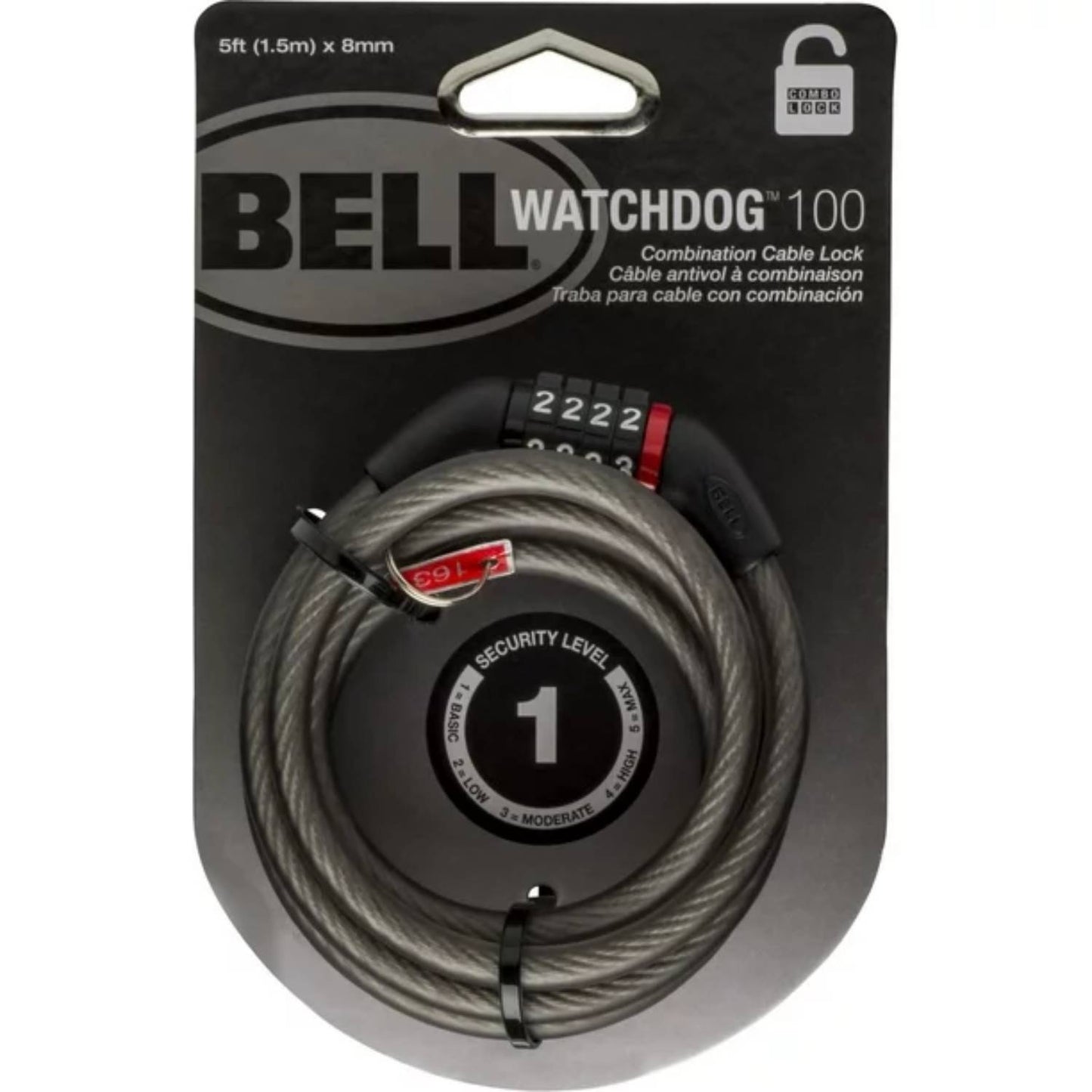 Bell Sports Watchdog 4-digit Cable Lock - Black