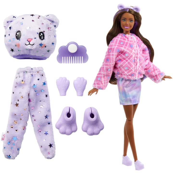 Muñeca Barbie Cutie Reveal Fashion con disfraz de osito de peluche y 10 sorpresas
