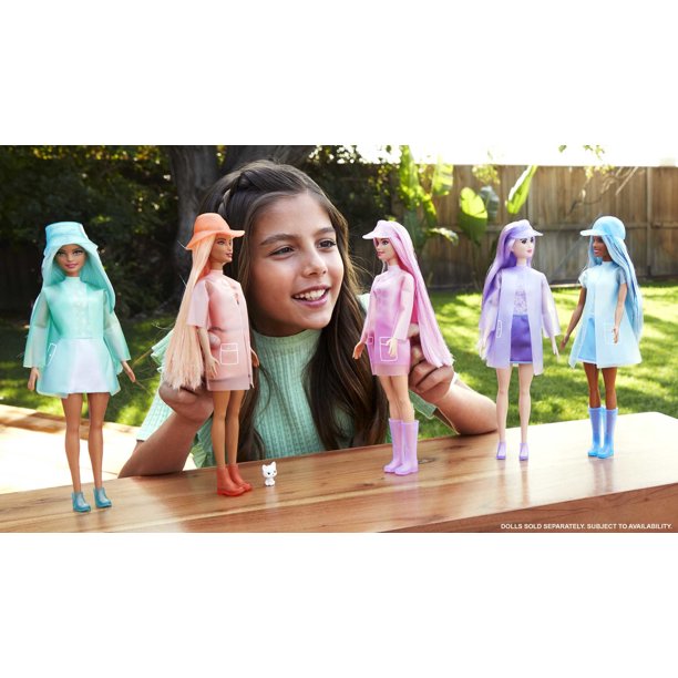 Barbie Color Reveal Doll, Sunshine and Sprinkles Series with 7 Surpises, Color-Change Transformation