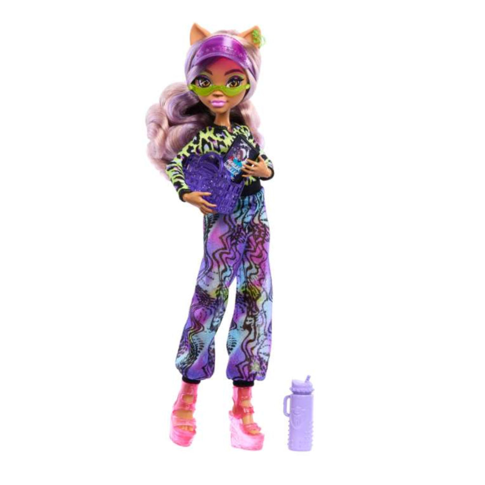 Muñeca de moda Clawdeen Wolf de la Isla Scare-Adise de Monster High con traje de baño y accesorios