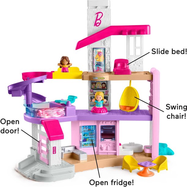 Fisher-Price Little People Barbie Little Dreamhouse Toddler Playset with Lights and Music (7-Pieces)