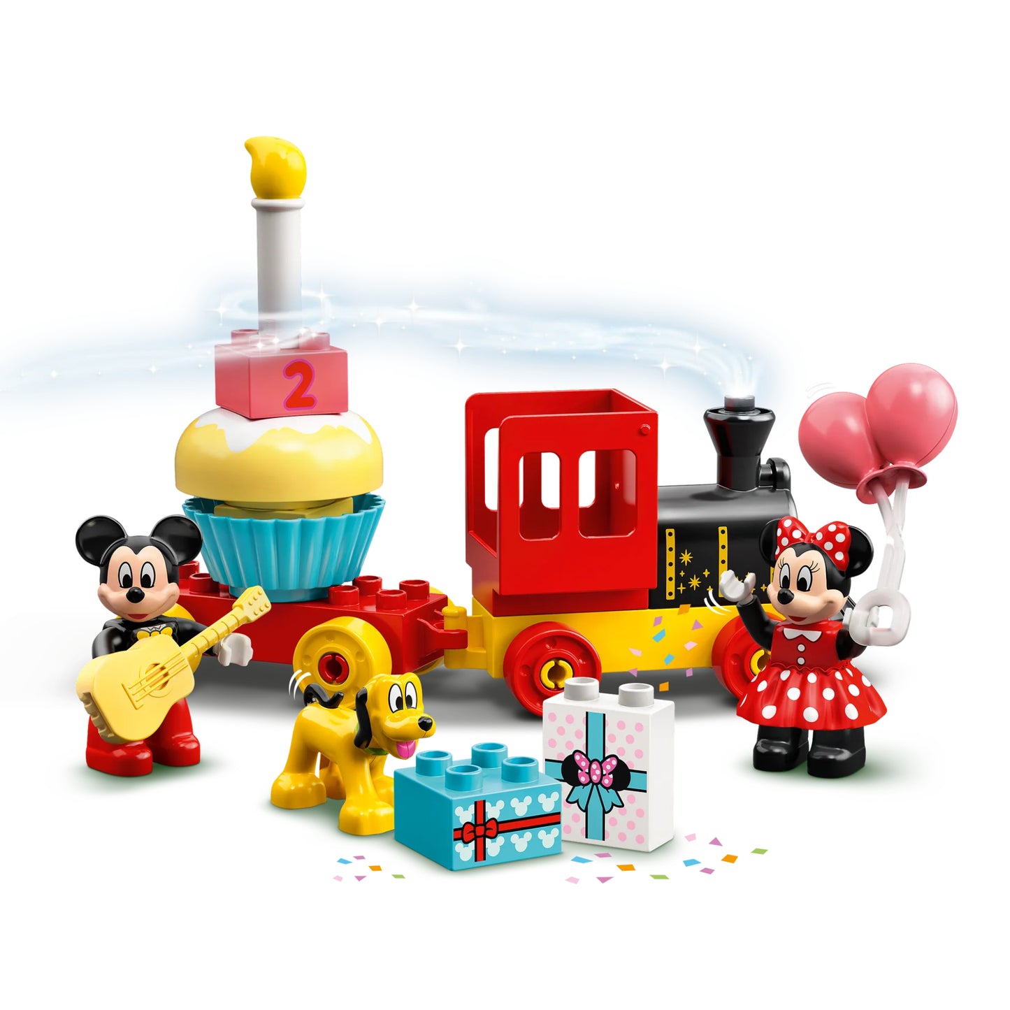 Juego de construcción de tren de cumpleaños de Mickey y Minnie LEGO DUPLO (22 piezas)