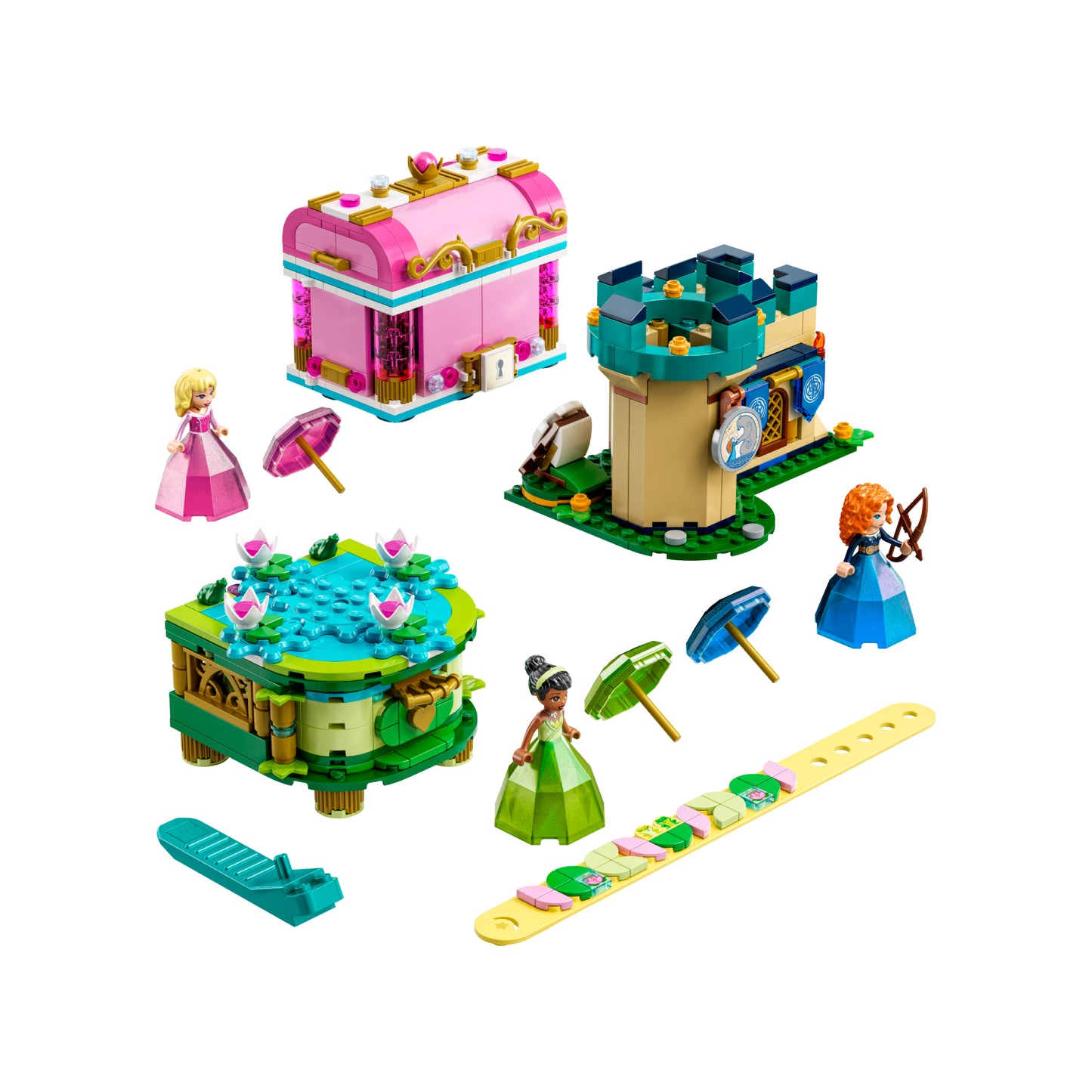 LEGO Disney Aurora, Merida and Tiana's Enchanted Creations Building Toy Set (558-Pieces)