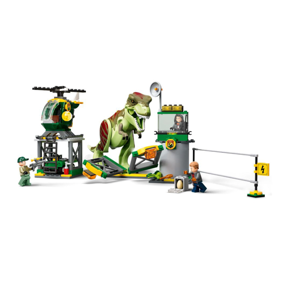 Juego de construcción LEGO Jurassic World: dinosaurio T. rex que se escapa (140 piezas)