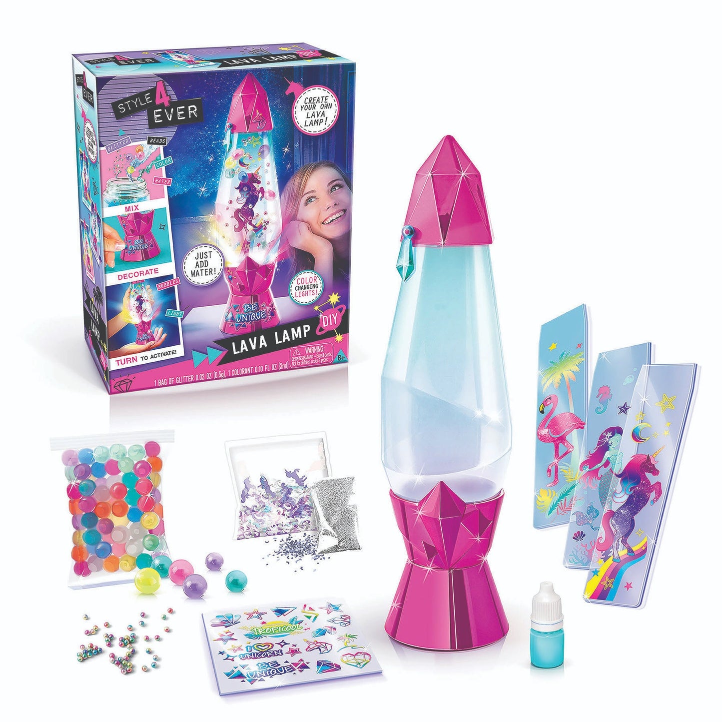 Style 4 Ever DIY Lava Lamp Kit with Color Changing LED Light - Curacao