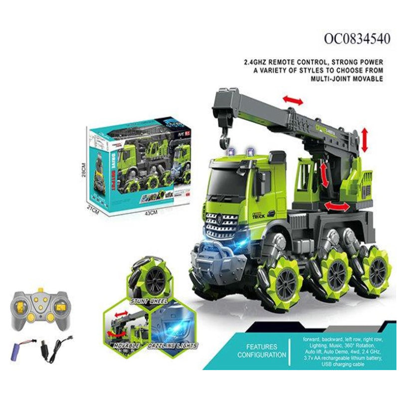 Ocean Toys Remote Controlled Crane Toy - Green/Gray