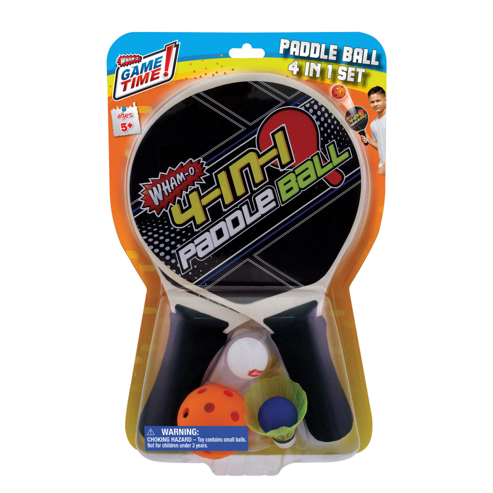 Wham-O Game Time Ultimate 4-in-1 Paddle Ball Games Set