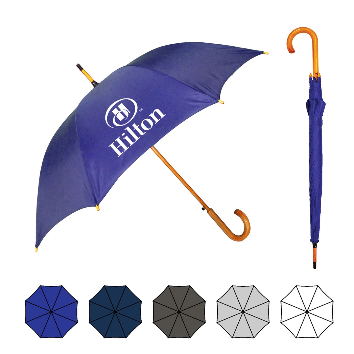 Raintec Wood Stick 46" Umbrella in Assorted Colors