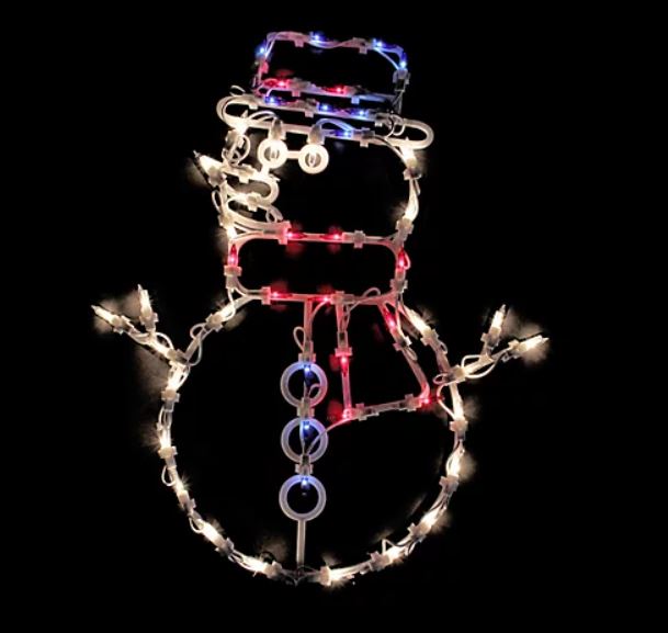 Lighted Snowman Christmas Window Decoration