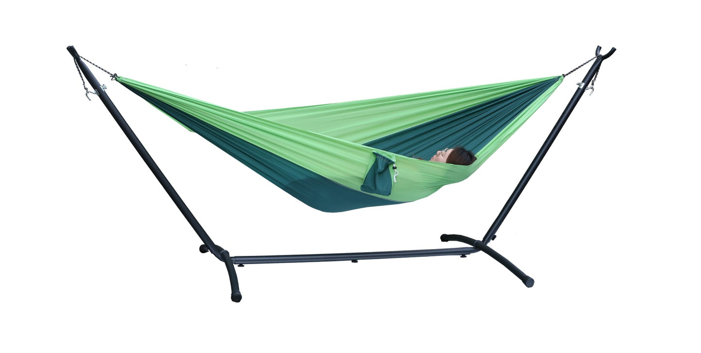 Liaoning Lucky Johnny Hammock Set with Metal Stand Base - Green - Curacao