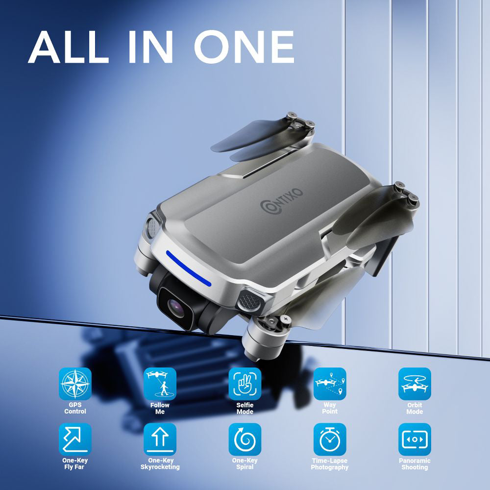 Contixo F28 Foldable Drone with 4K FHD Camera and Carrying Case, White