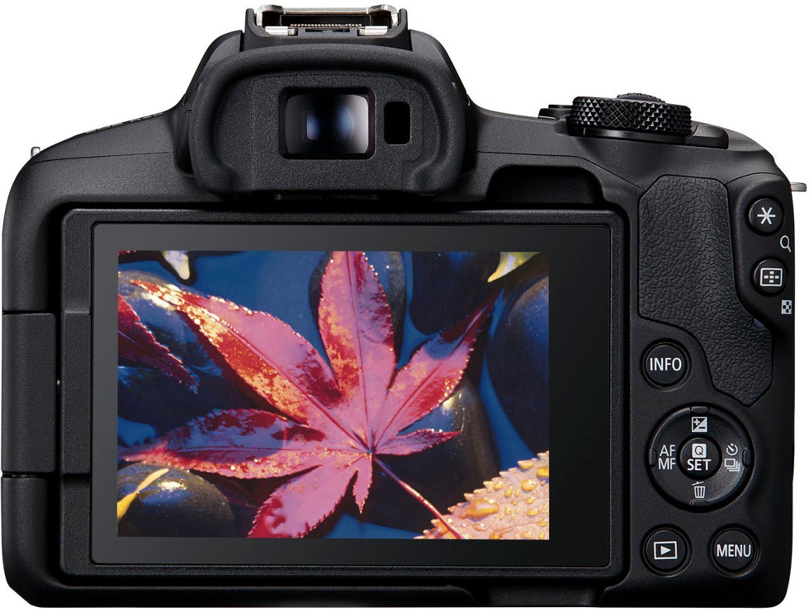 Cámara digital sin espejo Canon EOS R50 con lente de 18-45 mm, color negro