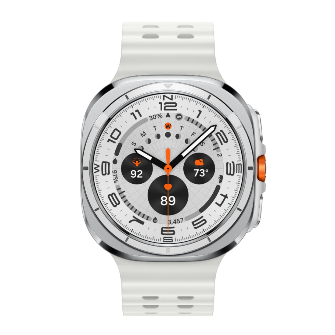 Samsung Galaxy Ultra Watch Titanium Case Smartwatch with White Band - LTE