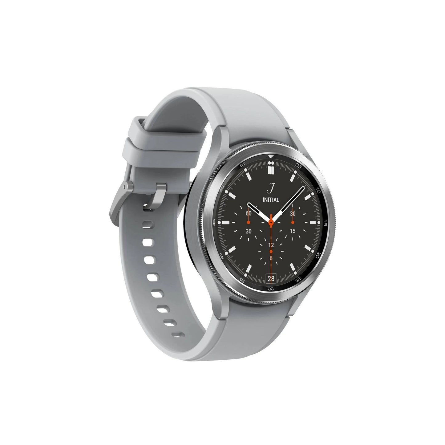 Samsung Galaxy Watch4 Classic Unisex 46mm Stainless Steel Case Smartwatch with Silver Sport Band - LTE - Curacao