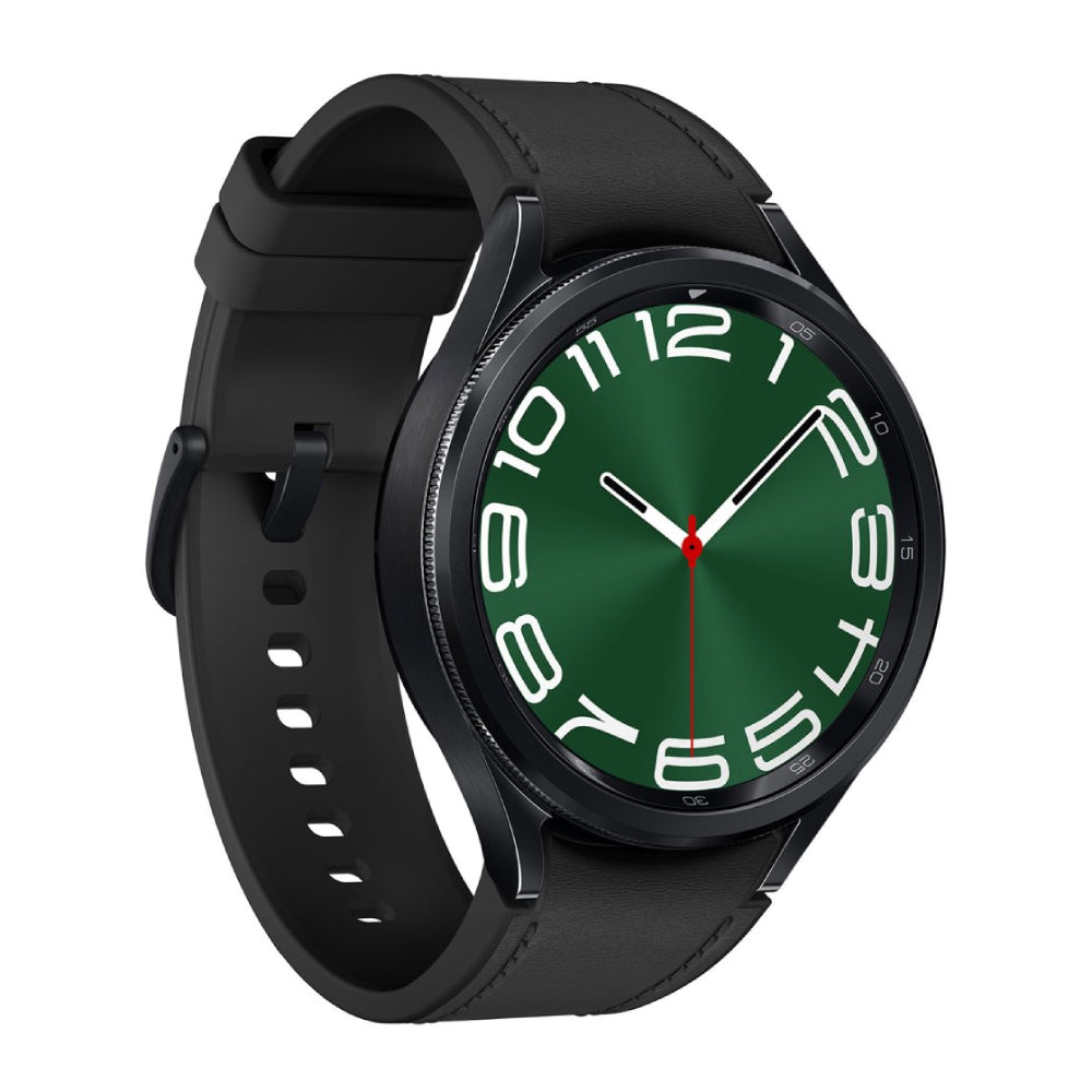 Reloj inteligente Samsung Galaxy Watch6 unisex con caja de aluminio de 43 mm y correa de cuero negra - LTE