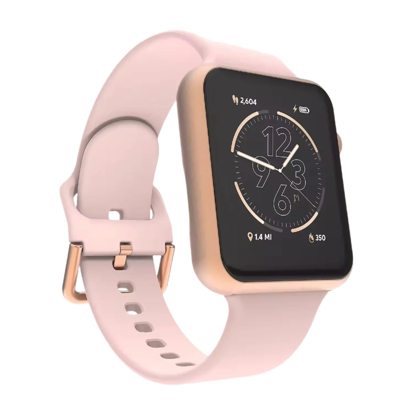 iTouch Air 4 Jillian Michaels Women's 41mm Rose Metal Alloy Case Smartwatch with Pink Silicone Strap - Bluetooth