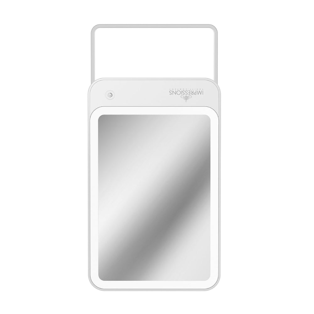 Impressions Vanity Chic Tri-Tone LED Makeup Mirror with Stand - White