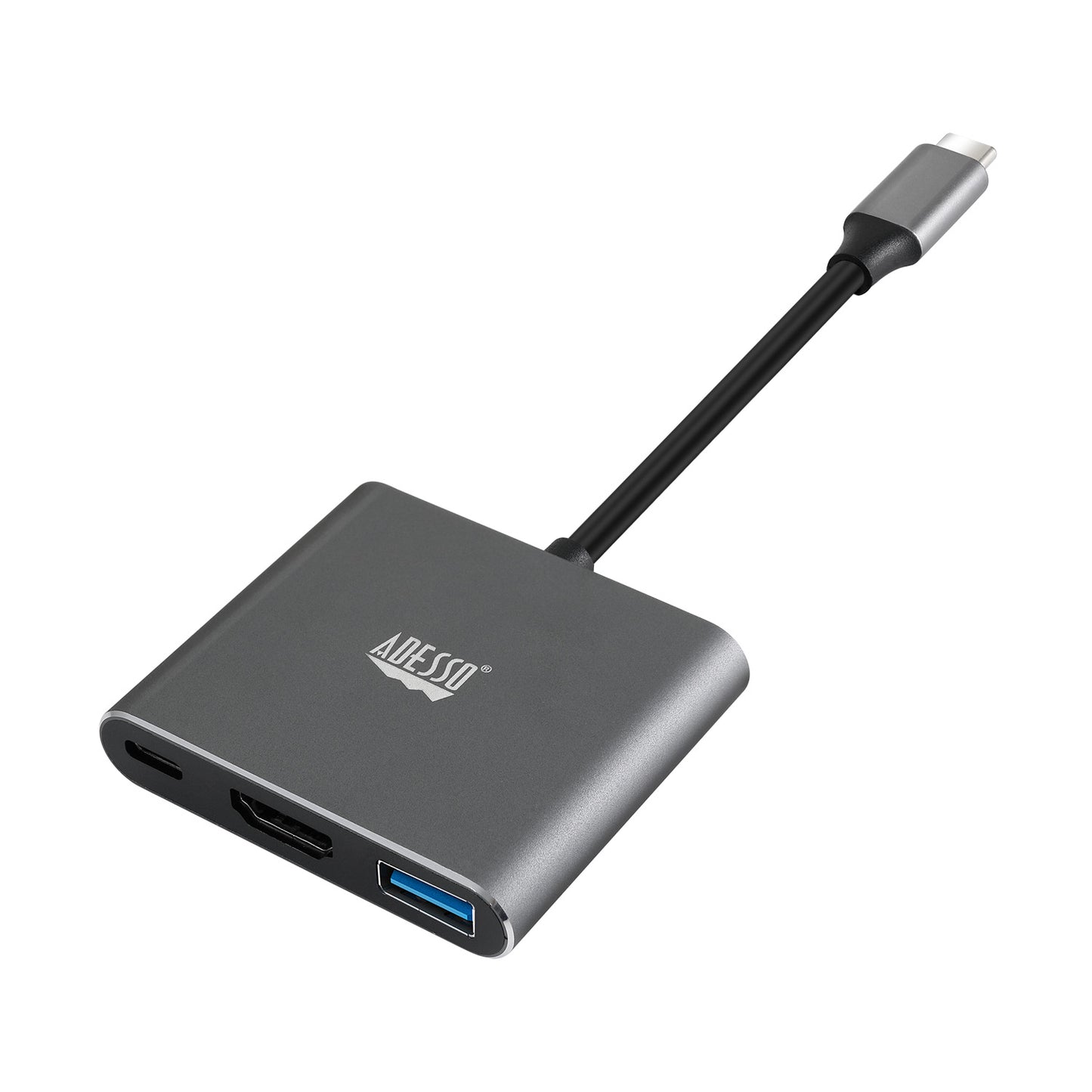 Estación de acoplamiento multipuerto USB-C 3 en 1 Adesso AUH-4010 - Plateada