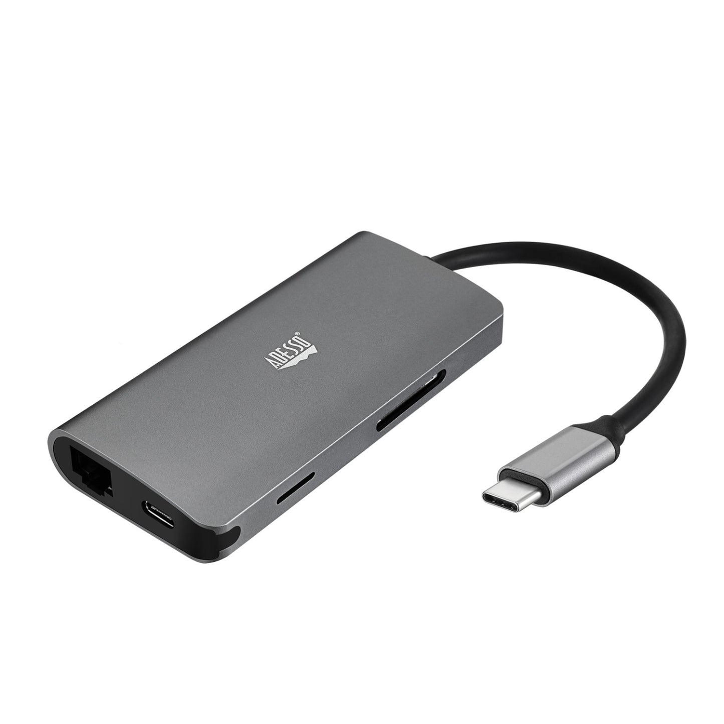 Estación de acoplamiento multipuerto USB-C 8 en 1 Adesso AUH-4030 - Plateado