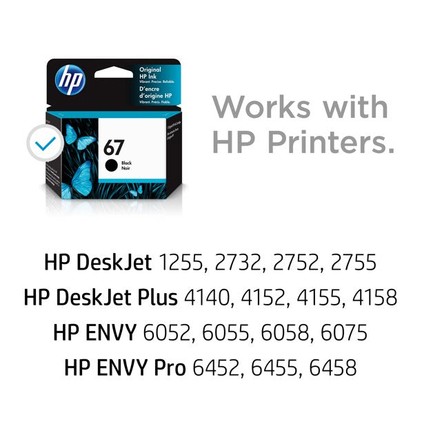 HP 67 5843494 Standard Capacity Ink Cartridge - Black - Curacao