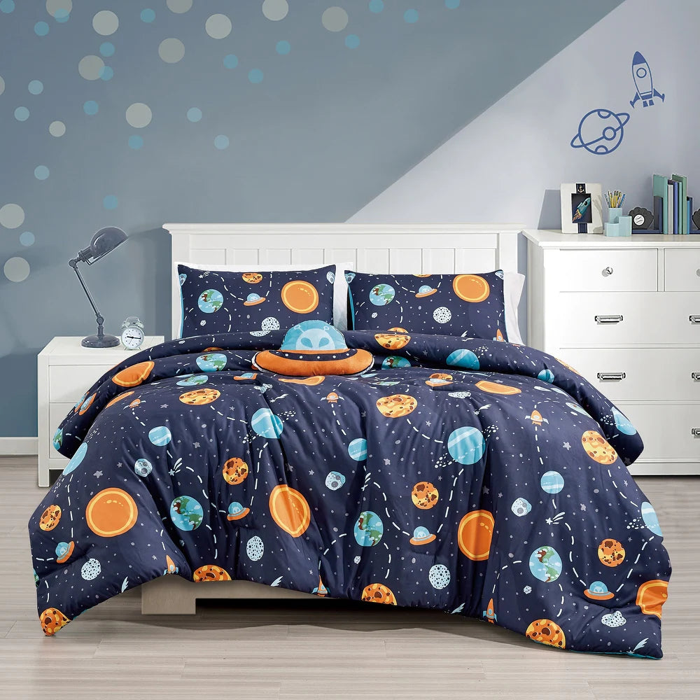 Esca Universe Full/Queen Size 4-Piece Comforter Set - Blue