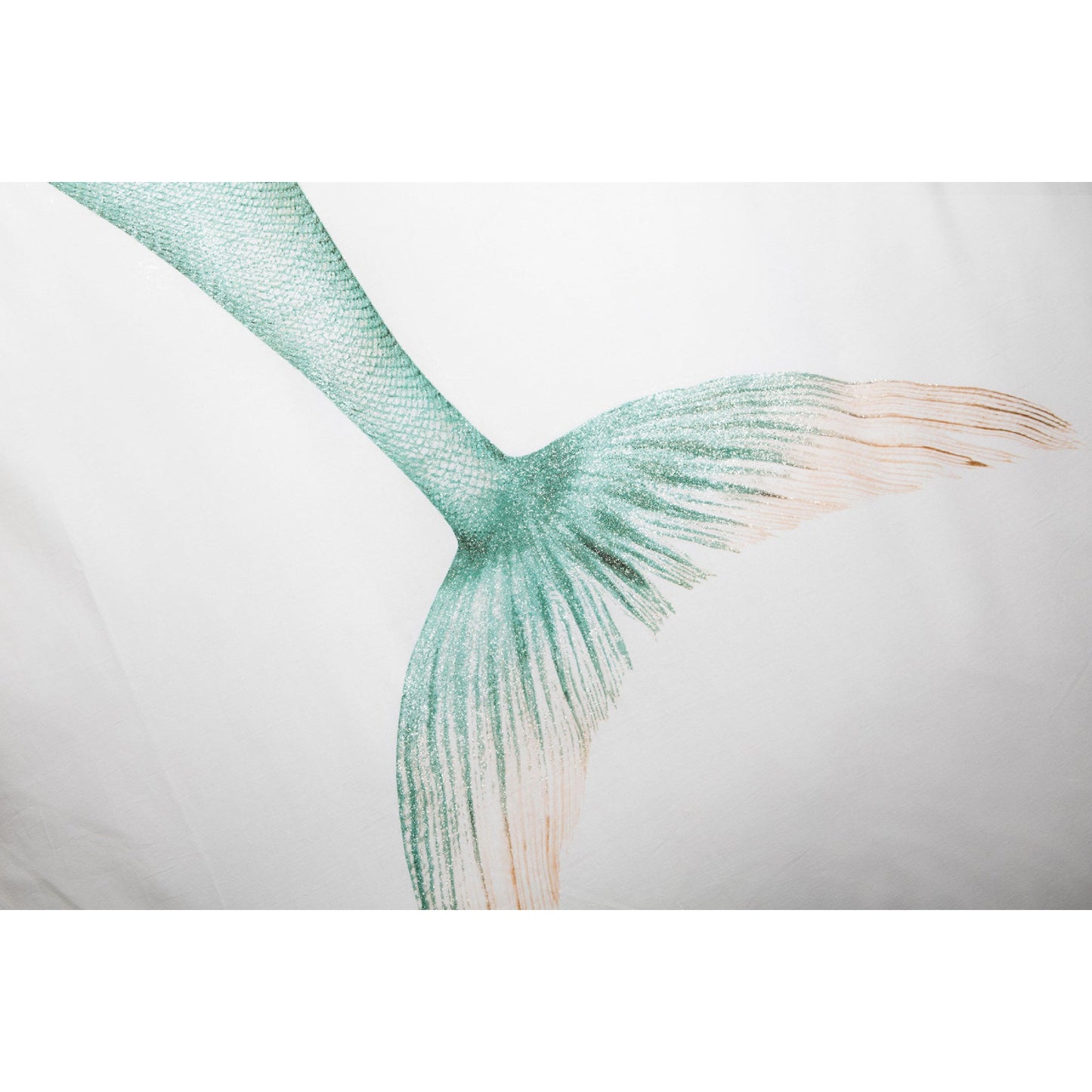 Snurk Queen Size 3-Piece Mermaid Duvet Cover Set - White/Blue