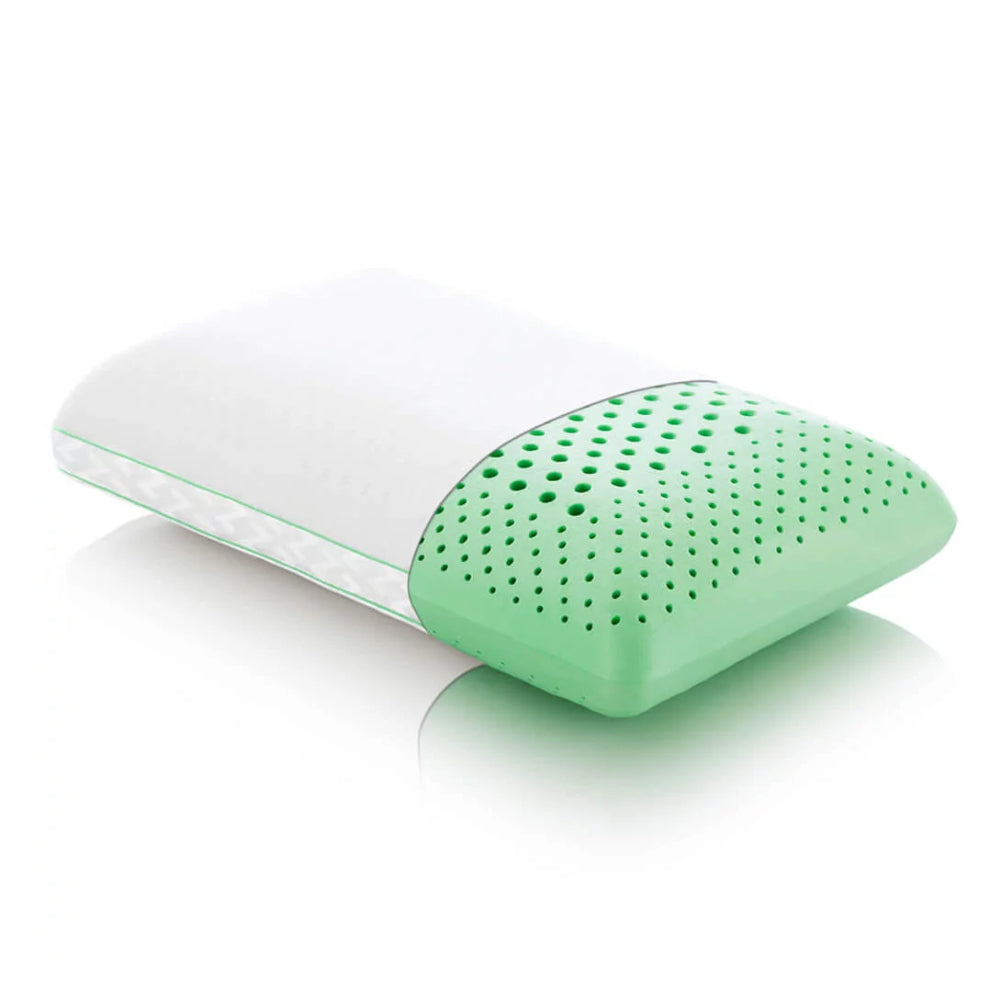 Almohada de espuma viscoelástica tamaño queen con infusión de menta ActiveDough de Malouf, color blanco