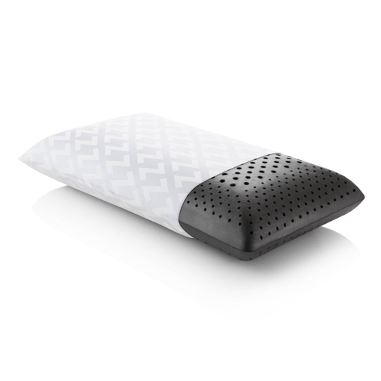 Almohada tamaño queen de tamaño mediano con infusión de carbón de bambú Activedough de Malouf, color blanco