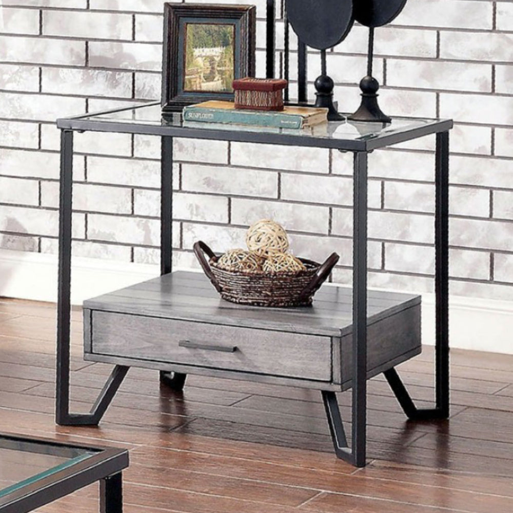 Mesa auxiliar Ponderay de 24" con cajón de Furniture of America