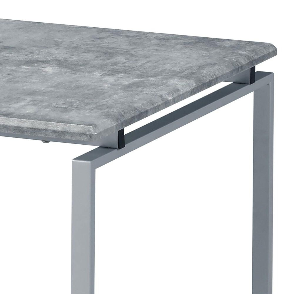 Juego de café y auxiliar de 3 piezas Acme Jurgen, imitación de hormigón y plata